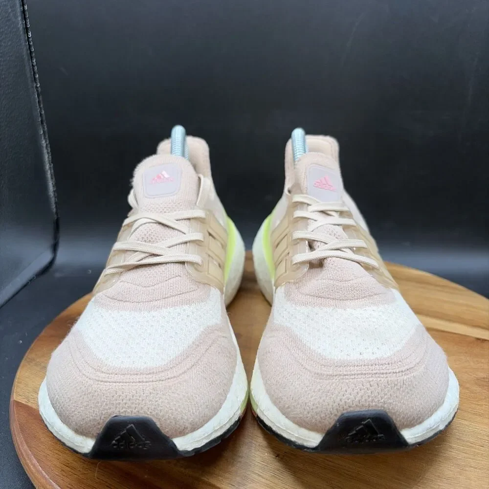 Adidas UltraBoost 21 Womens Size 7.5 Running Shoes Pink Ivory Sneakers FY0399